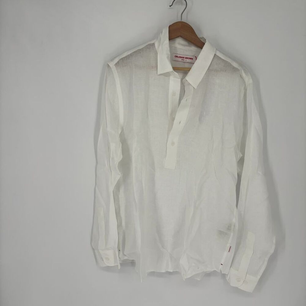 ORLEBAR BROWN Percy overhead linen shirt in white